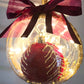 DARK RED VELVET LIGHT UP ORNAMENT The Cole Collection