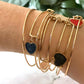 Gold Bangle Heart Charm Bracelets The Cole Collection