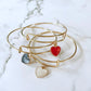 Gold Bangle Heart Charm Bracelets The Cole Collection