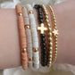 Gold Cross Beaded Bracelets The Cole Collection