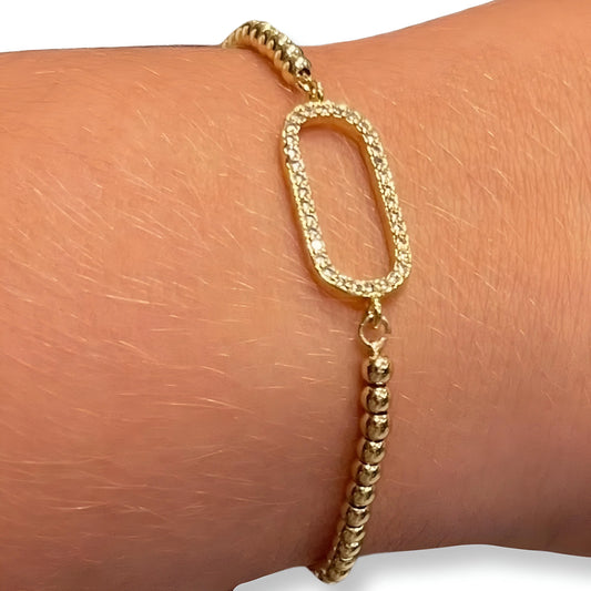 Gold Pave Adjustable Bracelet The Cole Collection