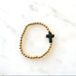 Gold & Black Cross Beaded Bracelet The Cole Collection