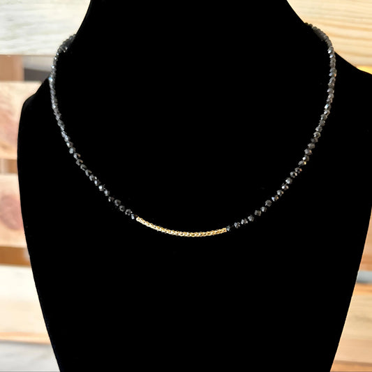 Gold & Black Onyx Beaded Necklace The Cole Collection