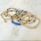 Gold & Blue Lapis Beaded Bracelets The Cole Collection