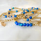 Gold & Blue Lapis Beaded Bracelets The Cole Collection