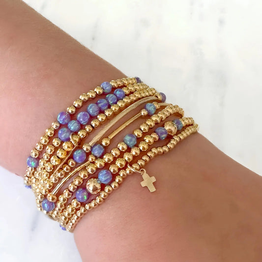 Gold & Purple Opal Beaded Bracelets The Cole Collection