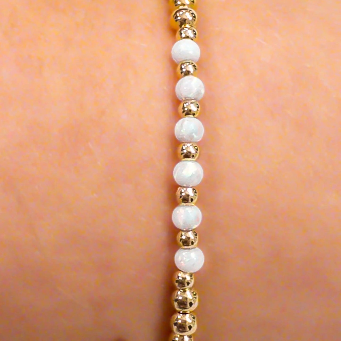 Gold & White Opal Beaded Bracelets The Cole Collection