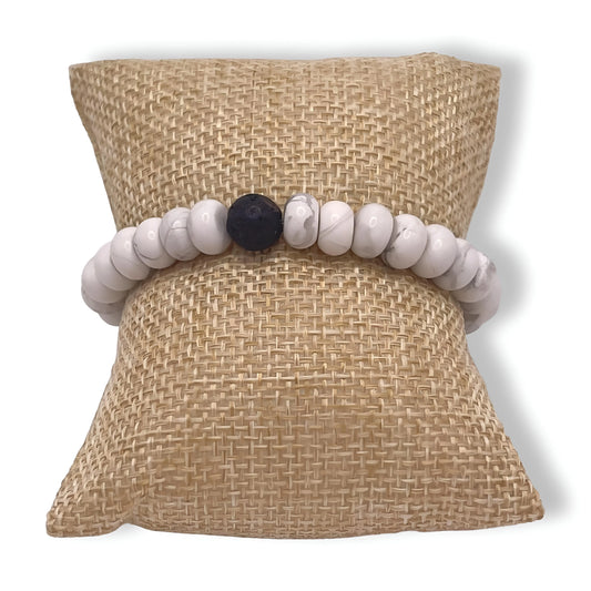 Howlite Beaded Stretch Bracelet The Cole Collection