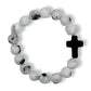 Moonstone & Black Cross Bracelet The Cole Collection