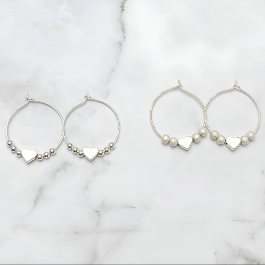 Silver Plated Heart Hoops The Cole Collection