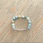 Silver & Aquamarine Beaded Bracelet The Cole Collection