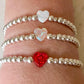 Silver & Opal Heart Beaded Bracelets The Cole Collection