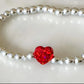 Silver & Opal Heart Beaded Bracelets The Cole Collection