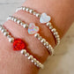 Silver & Opal Heart Beaded Bracelets The Cole Collection