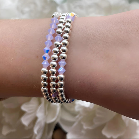 Silver & Violet Beaded Bracelets The Cole Collection