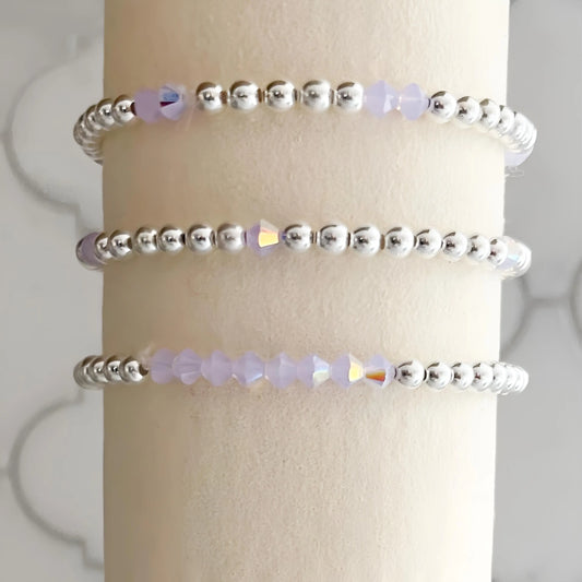 Silver & Violet Beaded Bracelets The Cole Collection