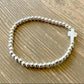 Silver & White Cross Beaded Bracelet The Cole Collection