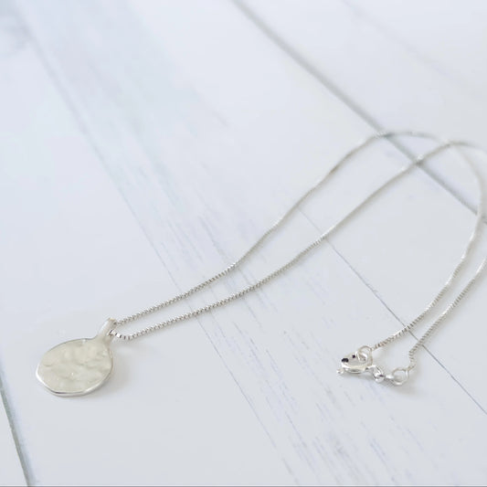 Sterling Silver Hammered Disc Necklace The Cole Collection