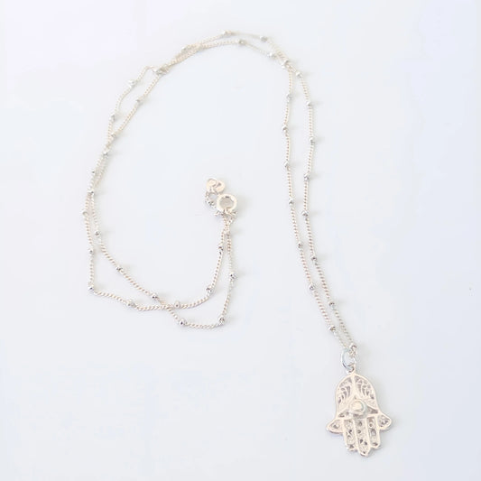 Sterling Silver Hamsa Necklace The Cole Collection