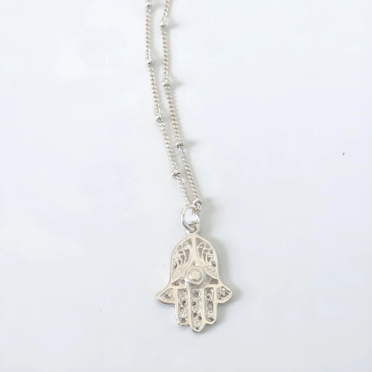 Sterling Silver Hamsa Necklace The Cole Collection