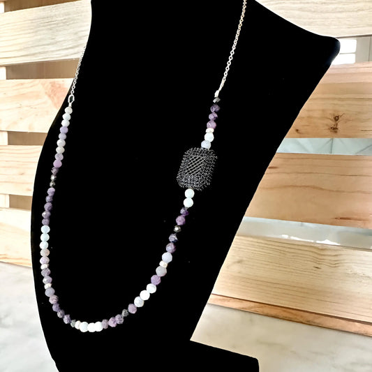 Sterling Silver & Purple Opal Necklace The Cole Collection