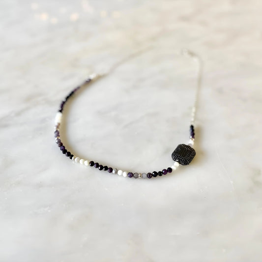 Sterling Silver & Purple Opal Necklace The Cole Collection