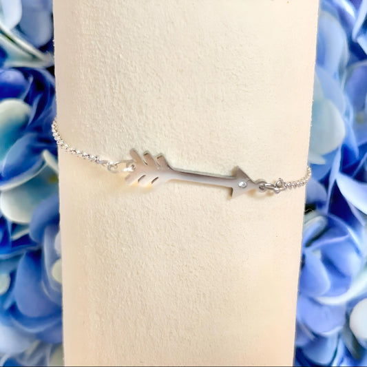 White Gold Arrow Adjustable Bracelet The Cole Collection